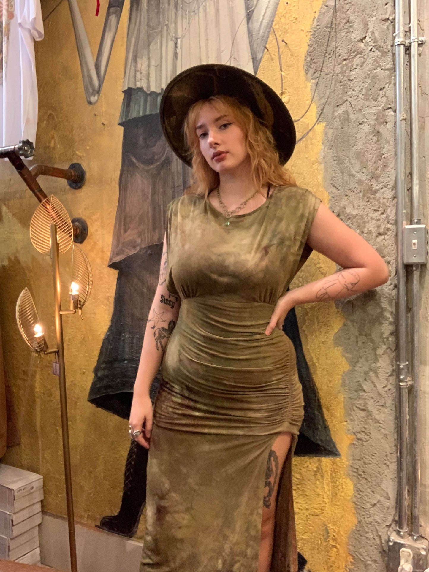 Washed Moss Midi Dress - La De Da
