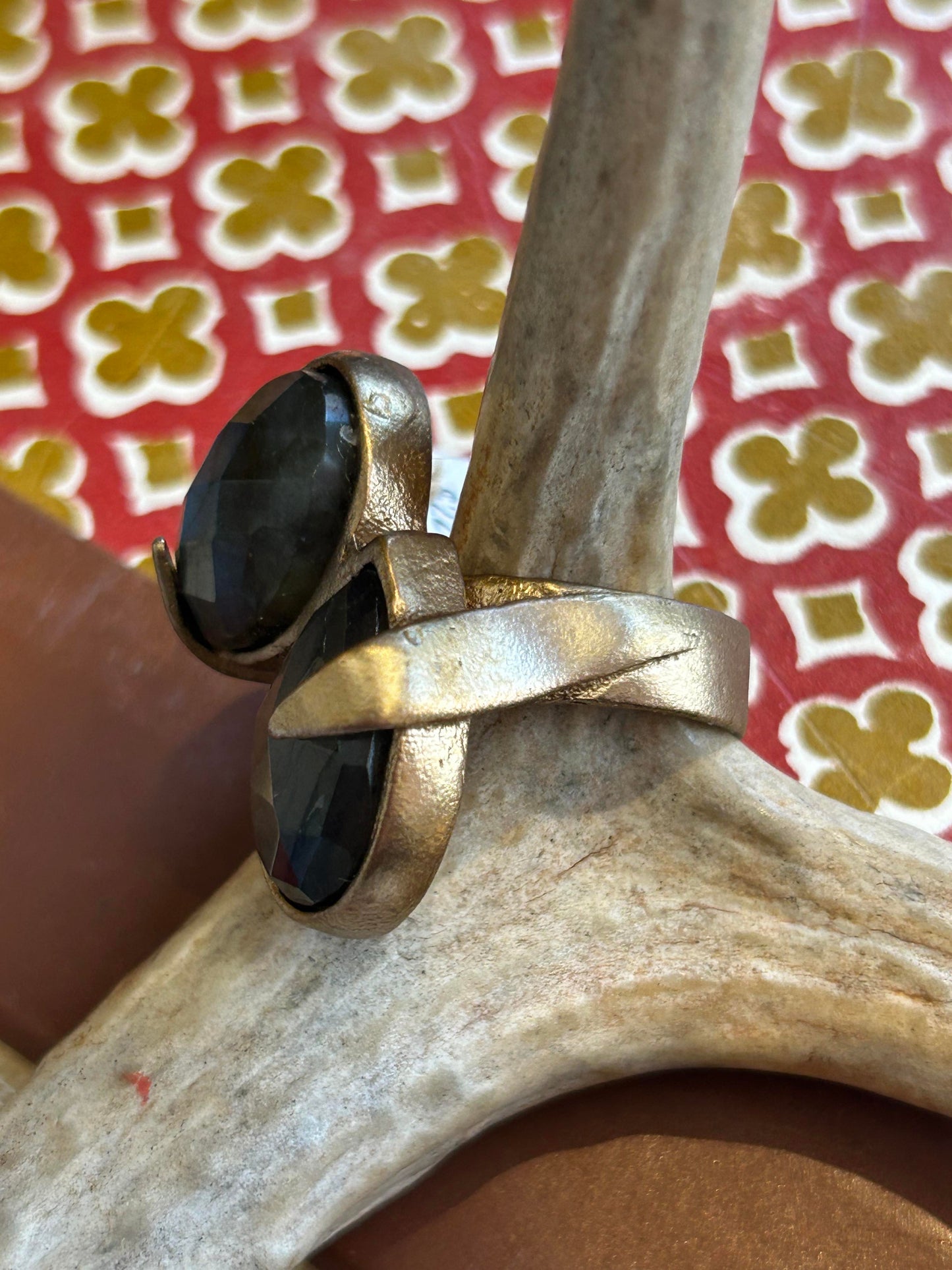 Hydna, Double Stacked Labradorite Ring - La De Da