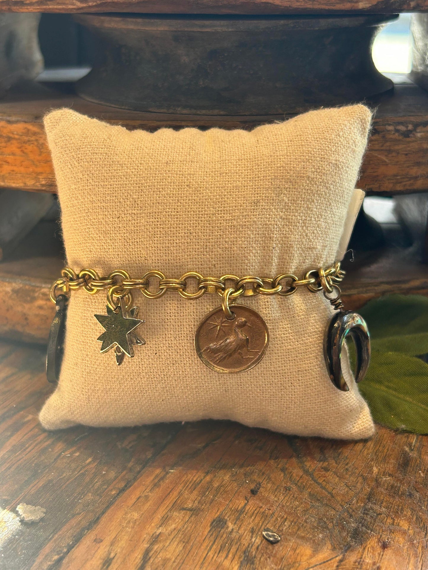 Cast Bronze Celestial Charm Bracelet - La De Da