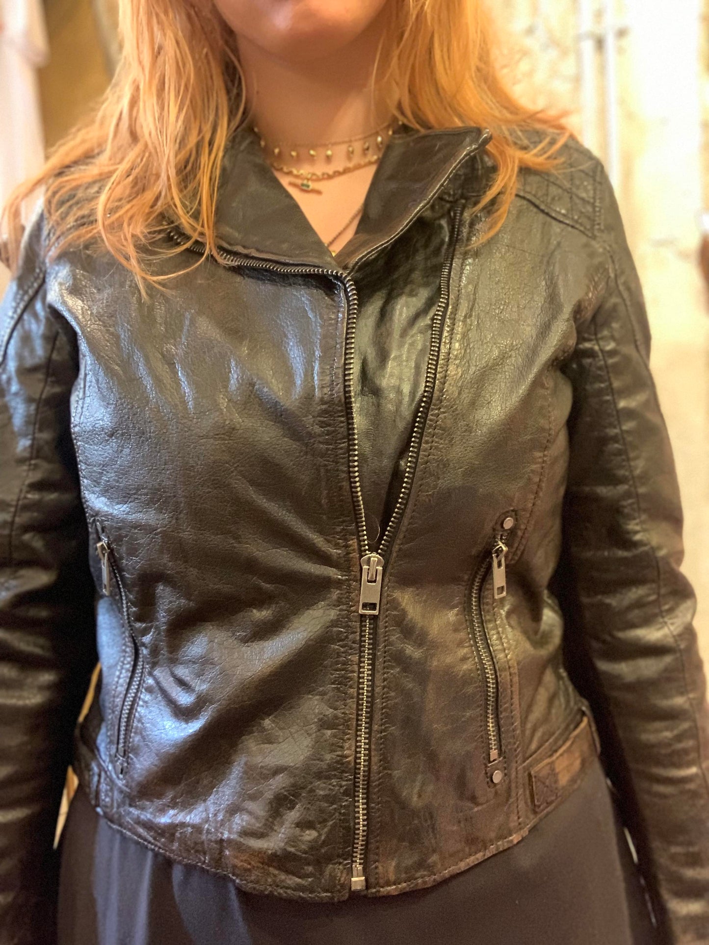Elle Textured Moto Jacket - La De Da
