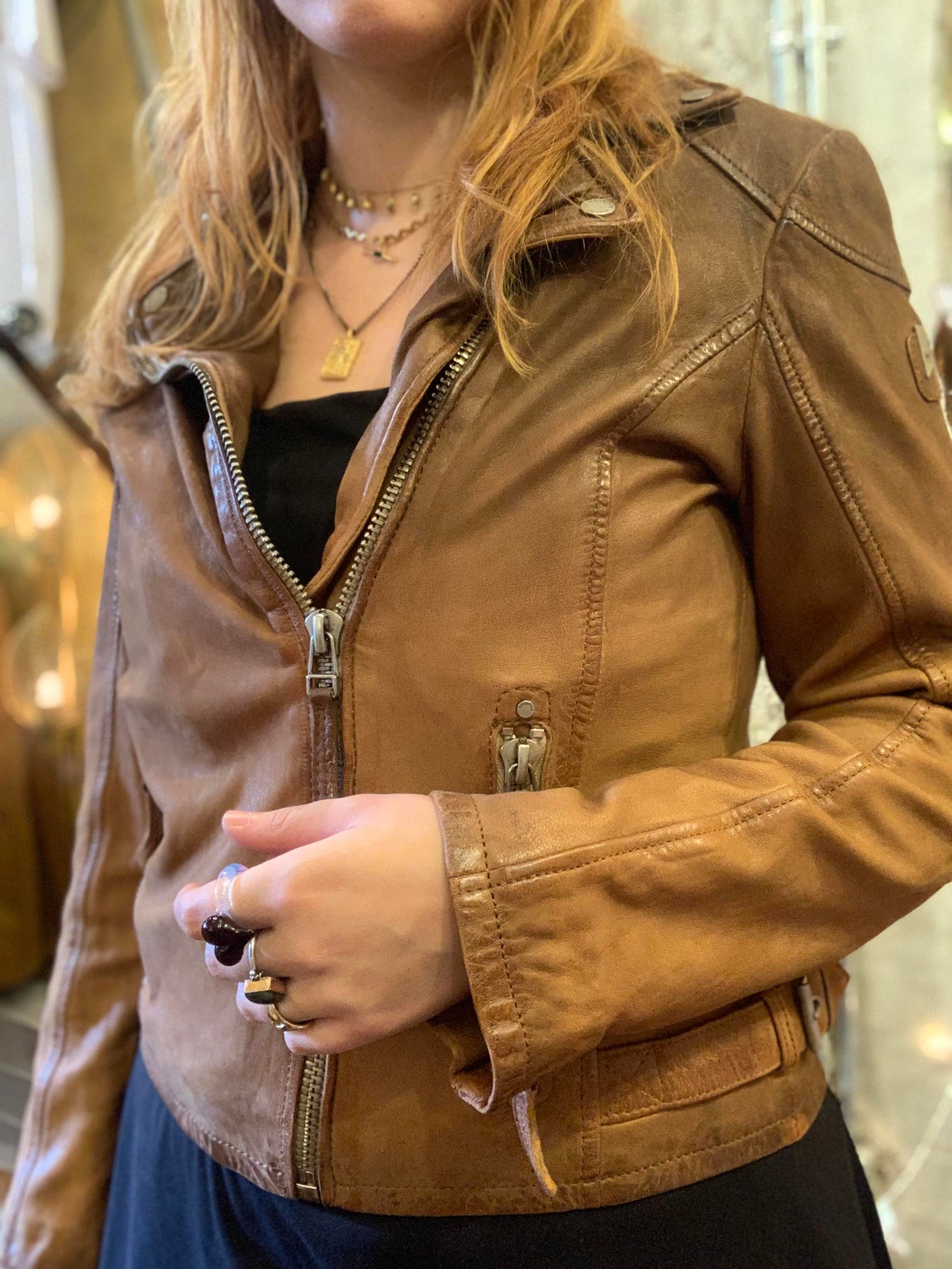 Sunkissed Ombre Leather Moto Jacket - La De Da