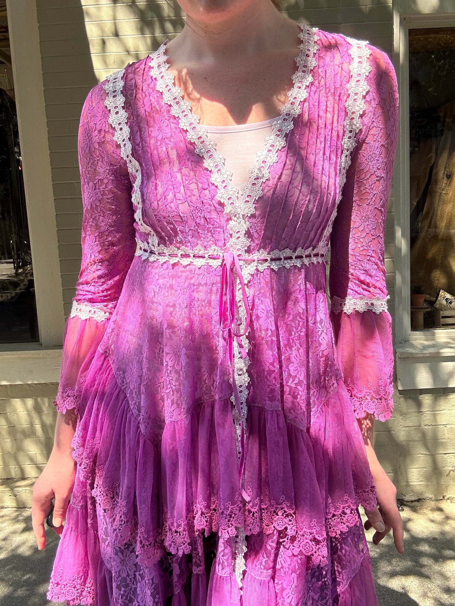 Custom Dyed Lace Dress - La De Da