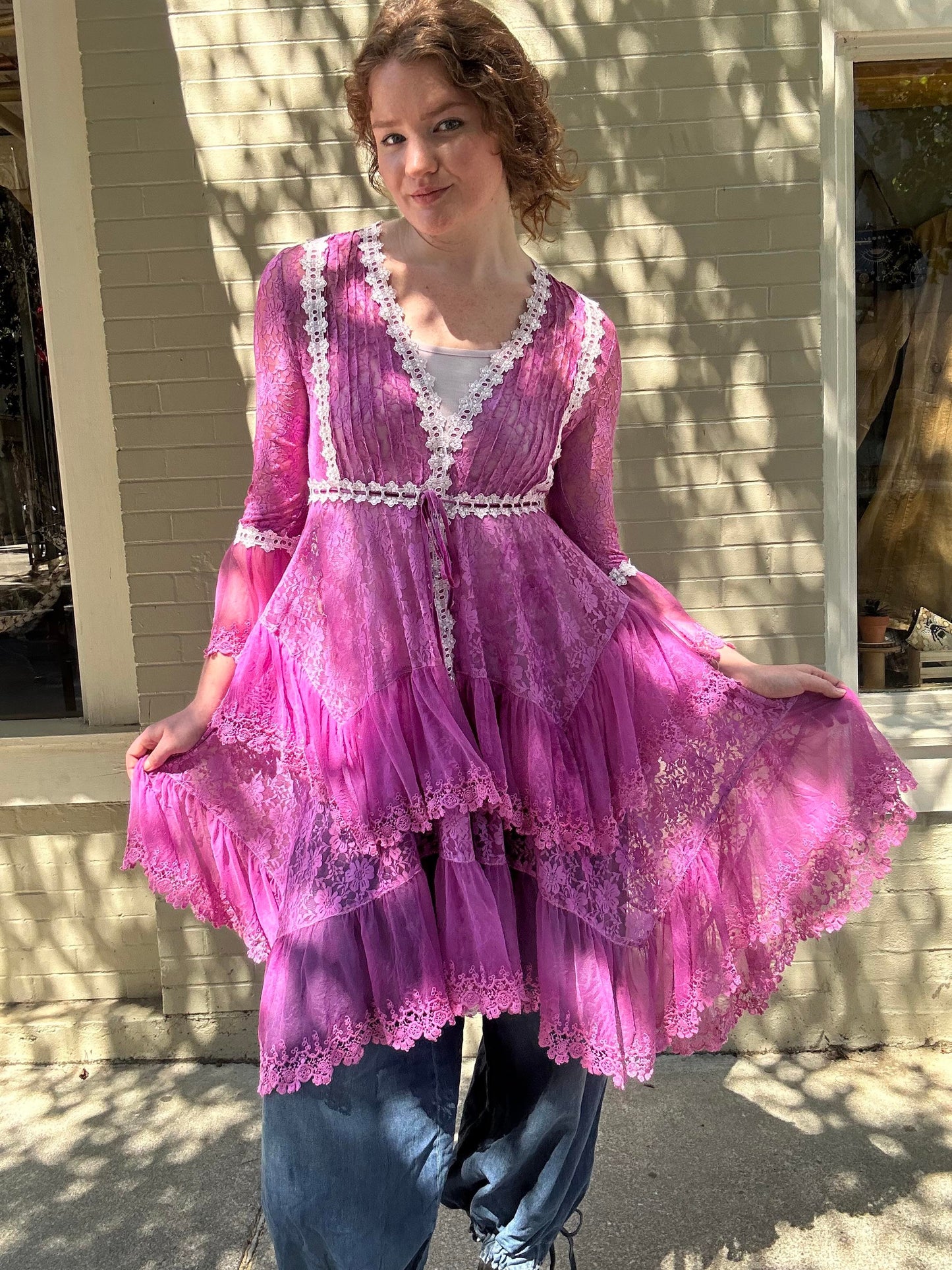 Custom Dyed Lace Dress - La De Da