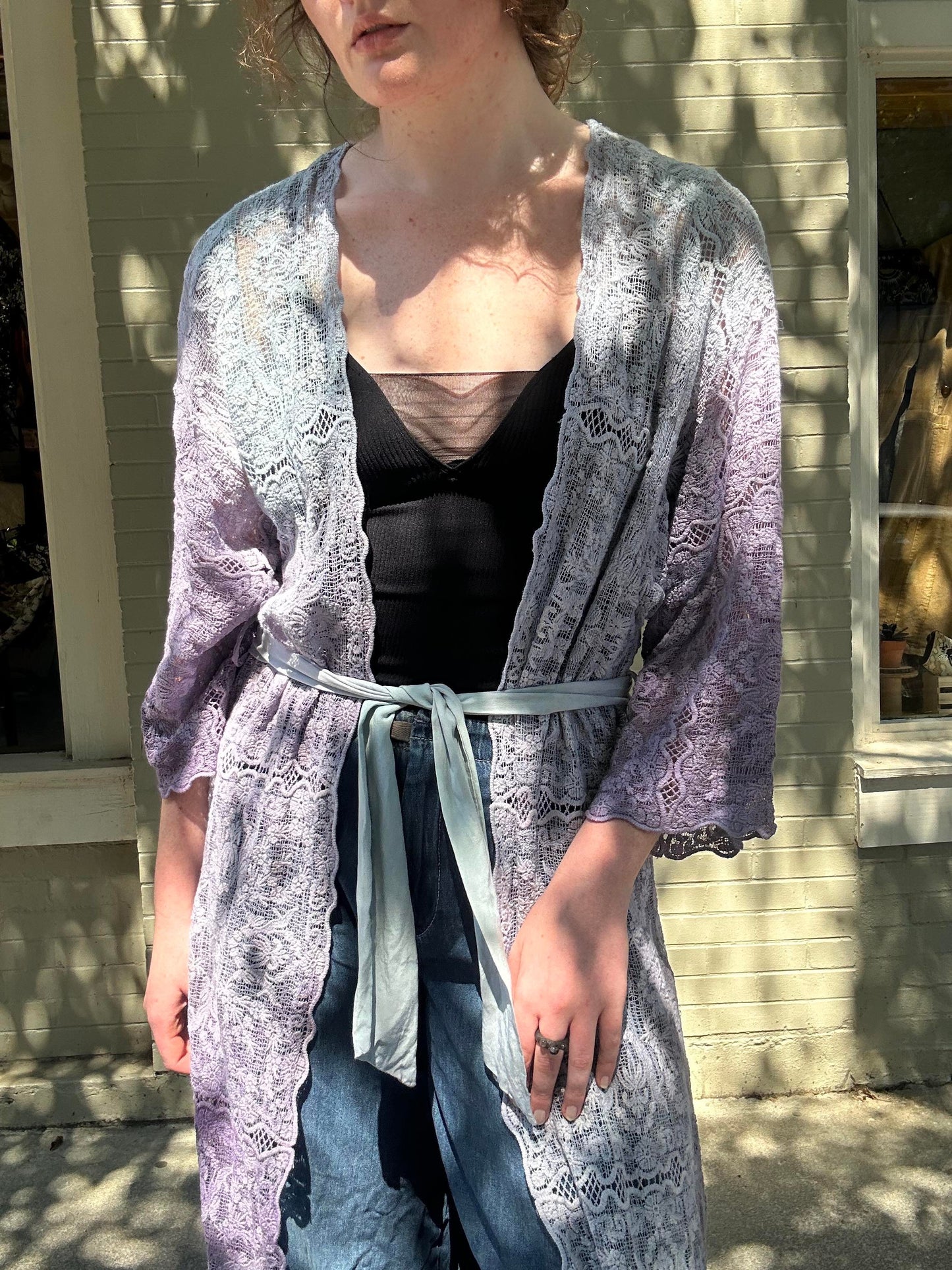 Custom Dyed Belted Kimono - La De Da