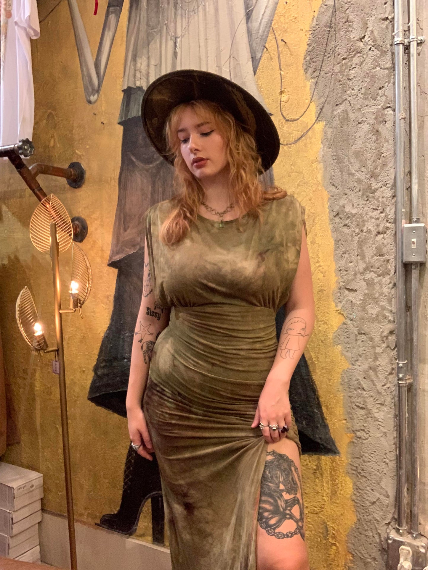 Washed Moss Midi Dress - La De Da