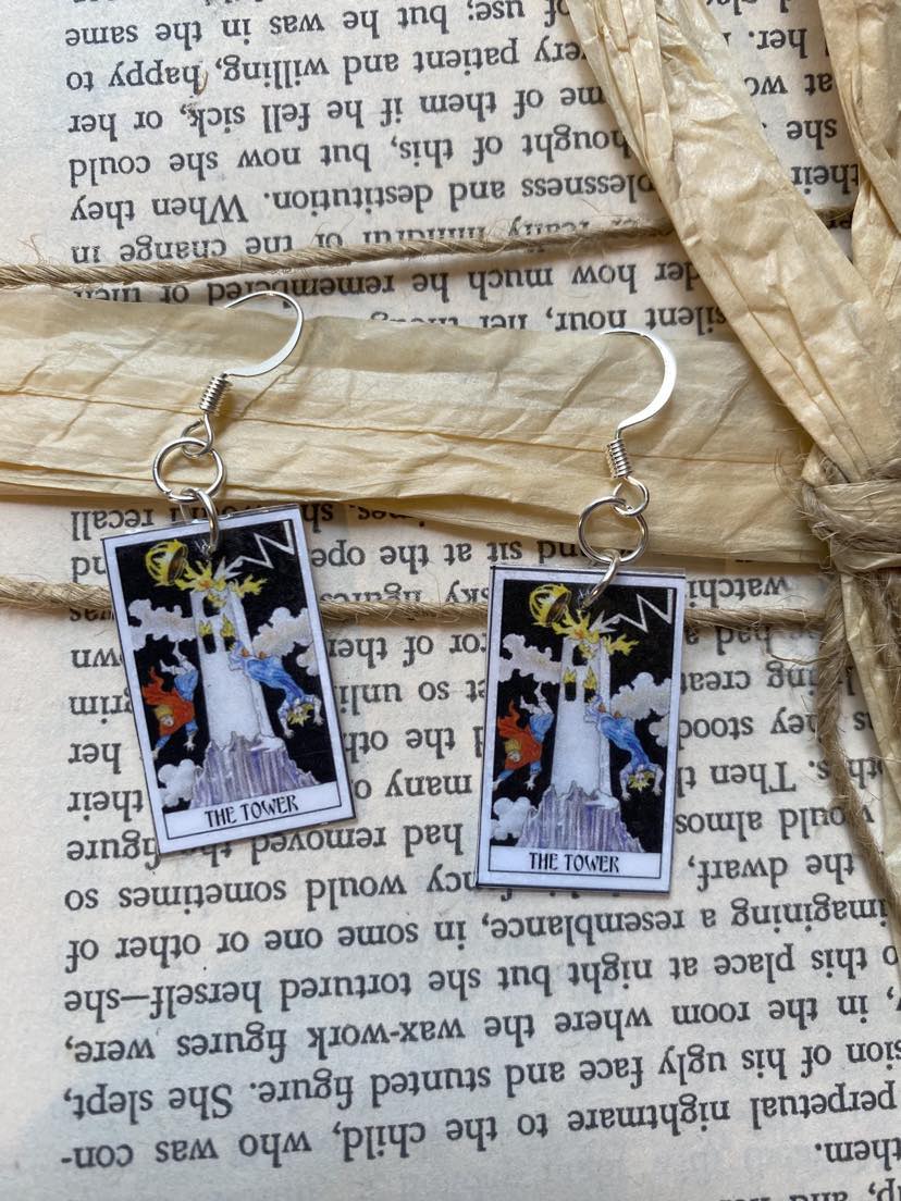 Tarot Essence Earrings - The Tower - La De Da