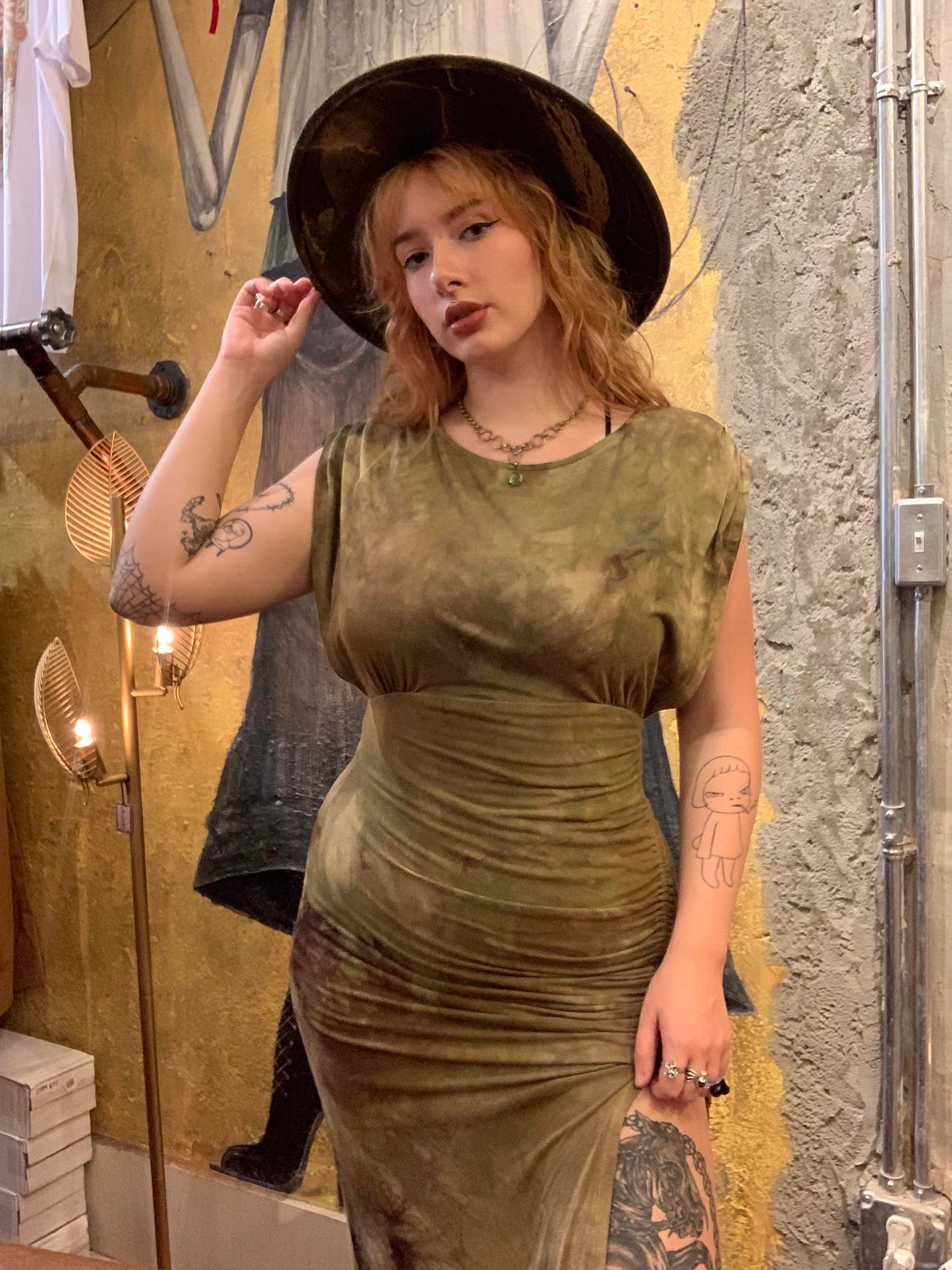 Washed Moss Midi Dress - La De Da