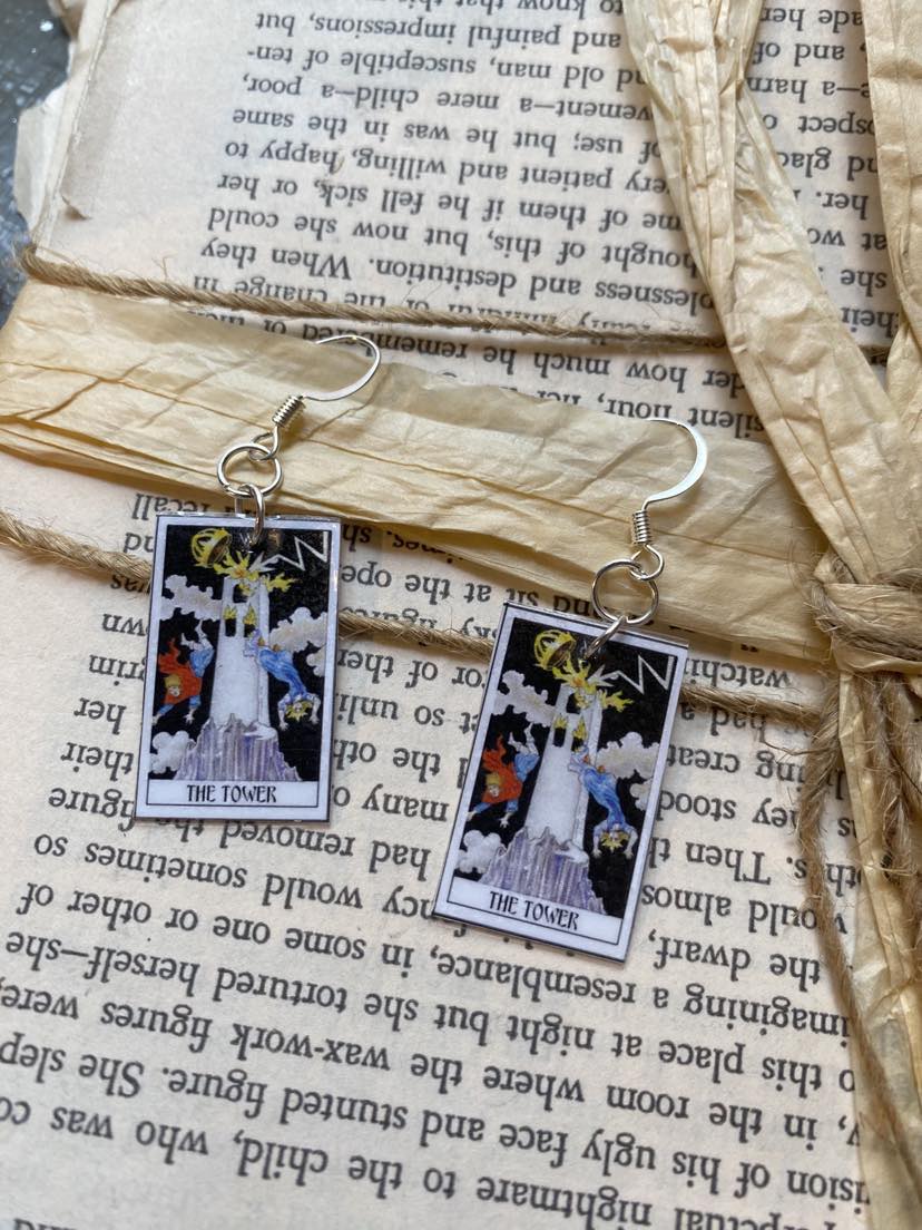 Tarot Essence Earrings - The Tower - La De Da