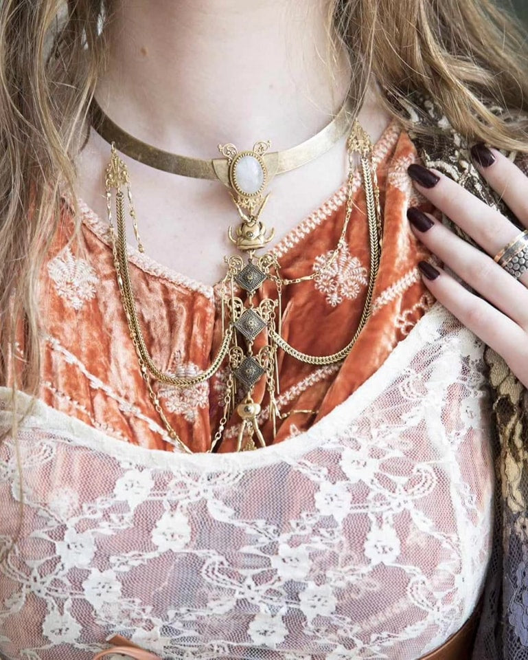 The Hundred Legged Torque Moonstone Necklace - La De Da