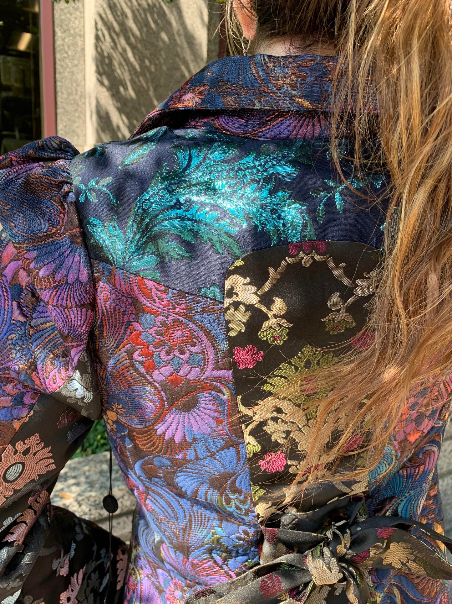 Brocade Dark Belted Coat* - La De Da