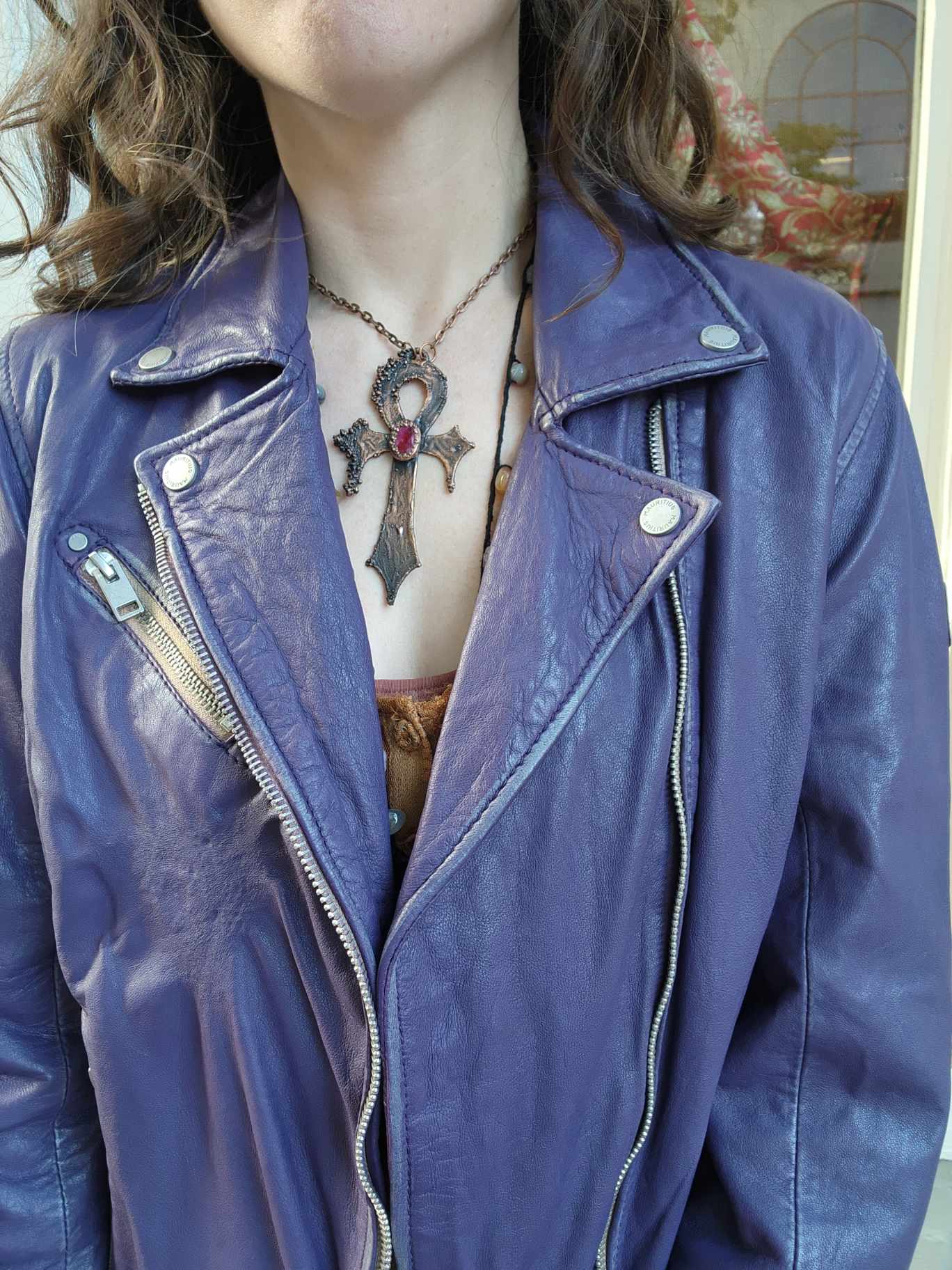 Sofie Purple Leather Jacket - La De Da