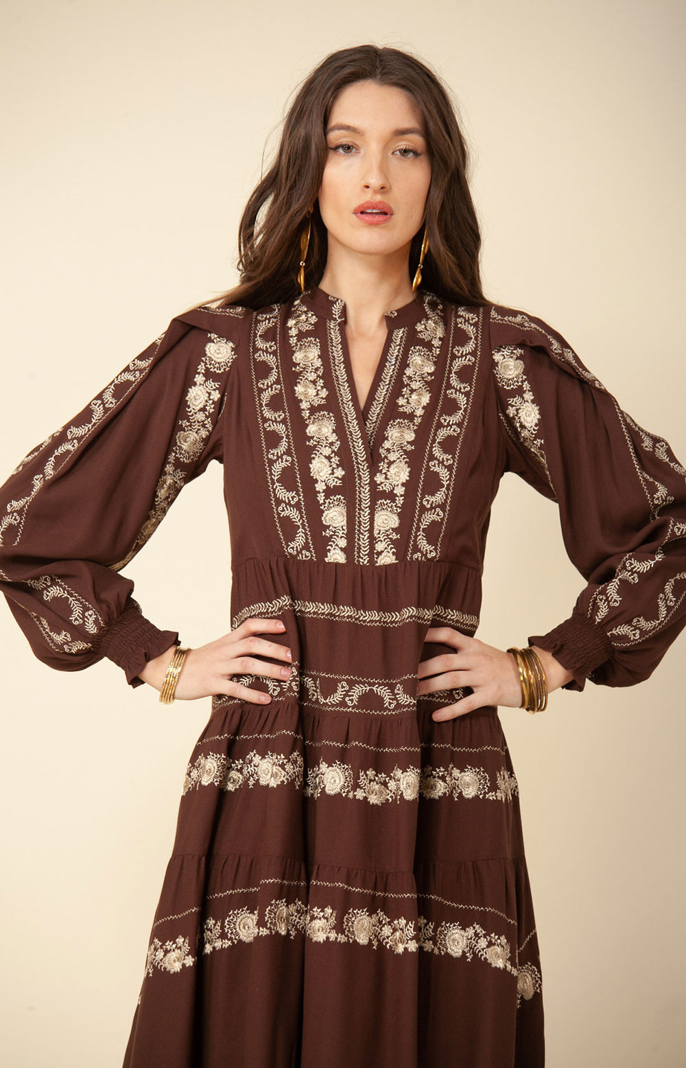 Luna Embroidered Maxi Dress - La De Da