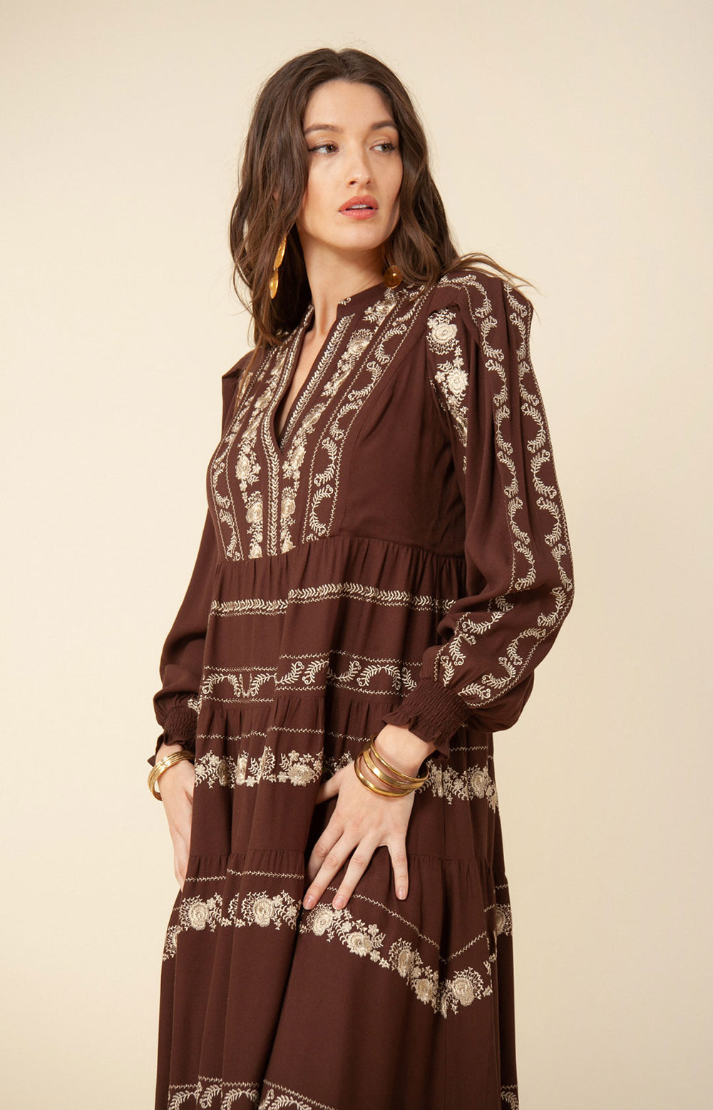 Luna Embroidered Maxi Dress - La De Da