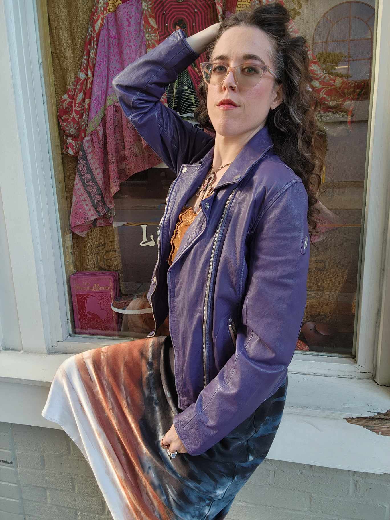 Sofie Purple Leather Jacket - La De Da