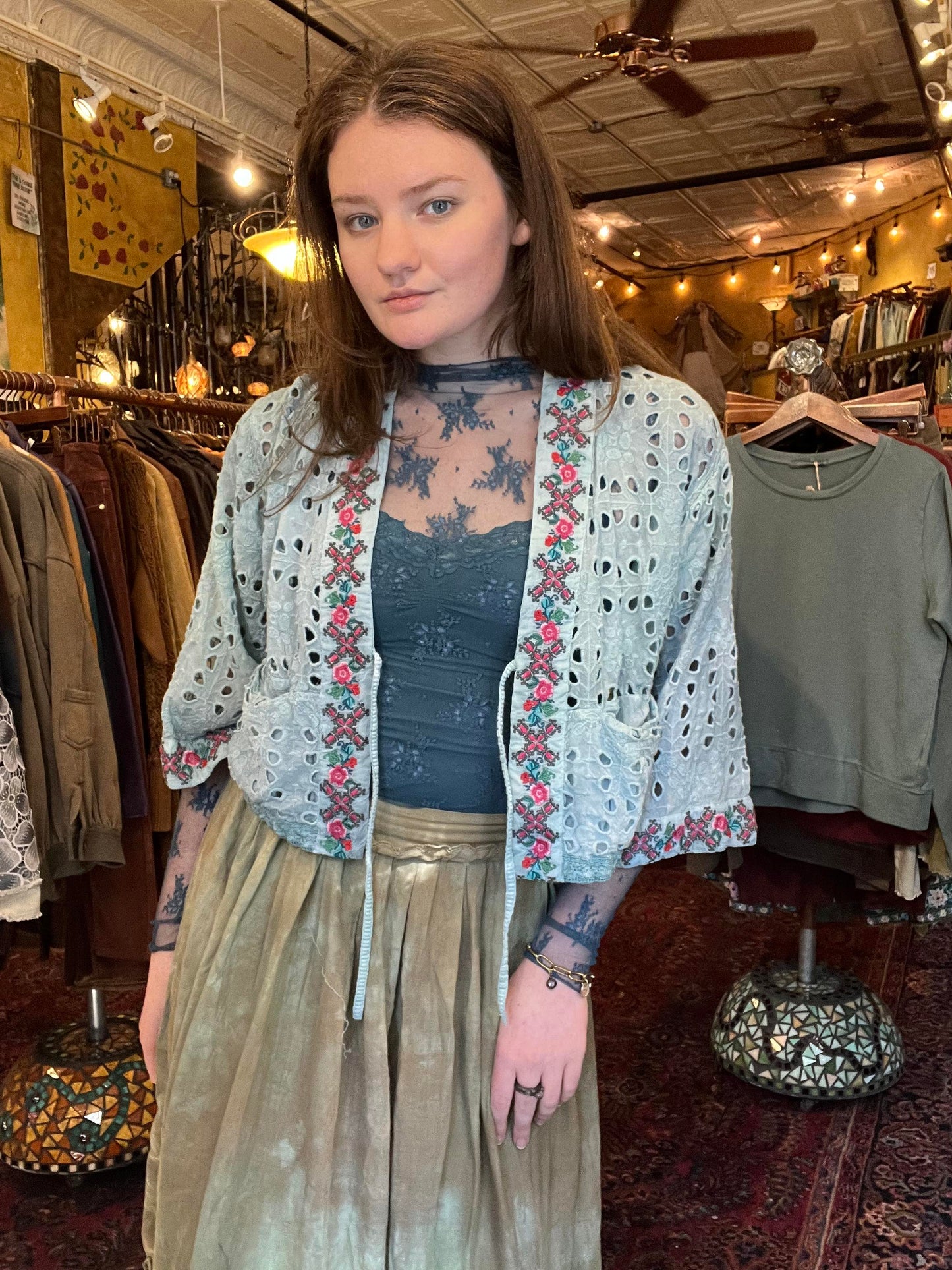 Custom Dyed Cropped Cardigan - La De Da