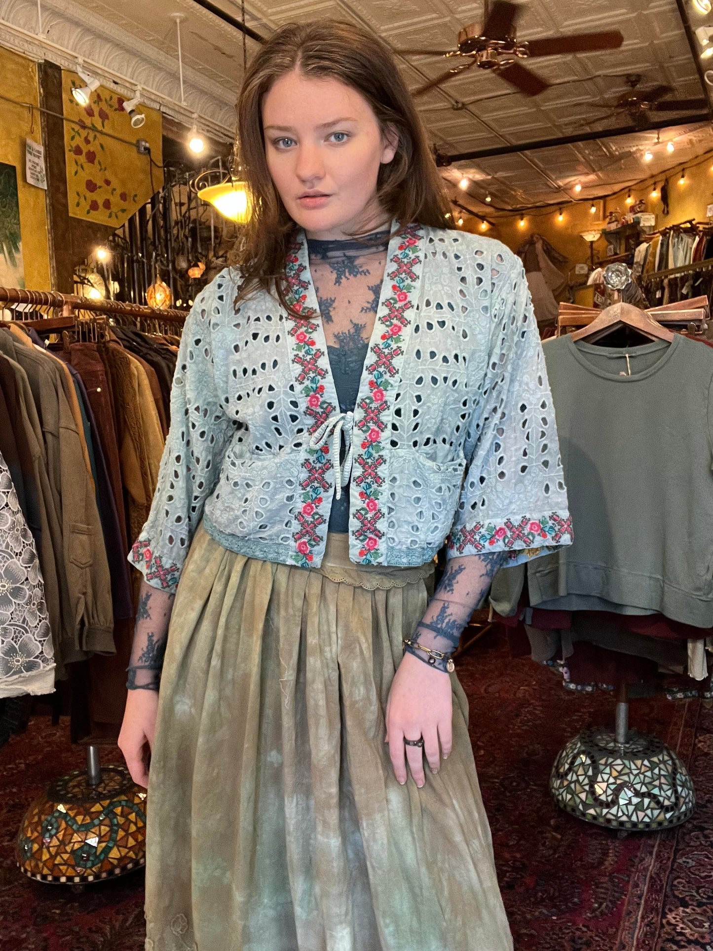 Custom Dyed Cropped Cardigan - La De Da