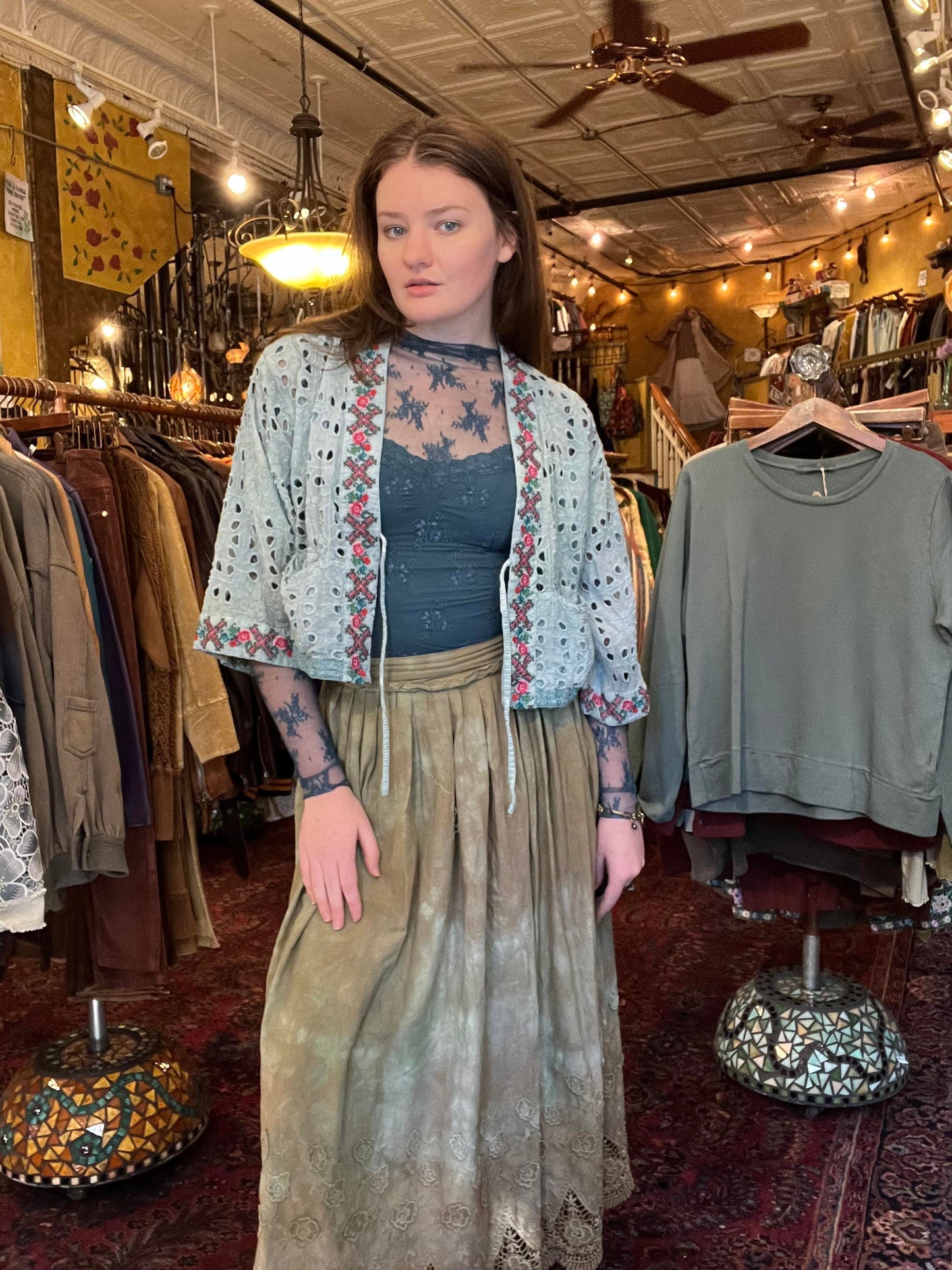 Custom Dyed Cropped Cardigan - La De Da