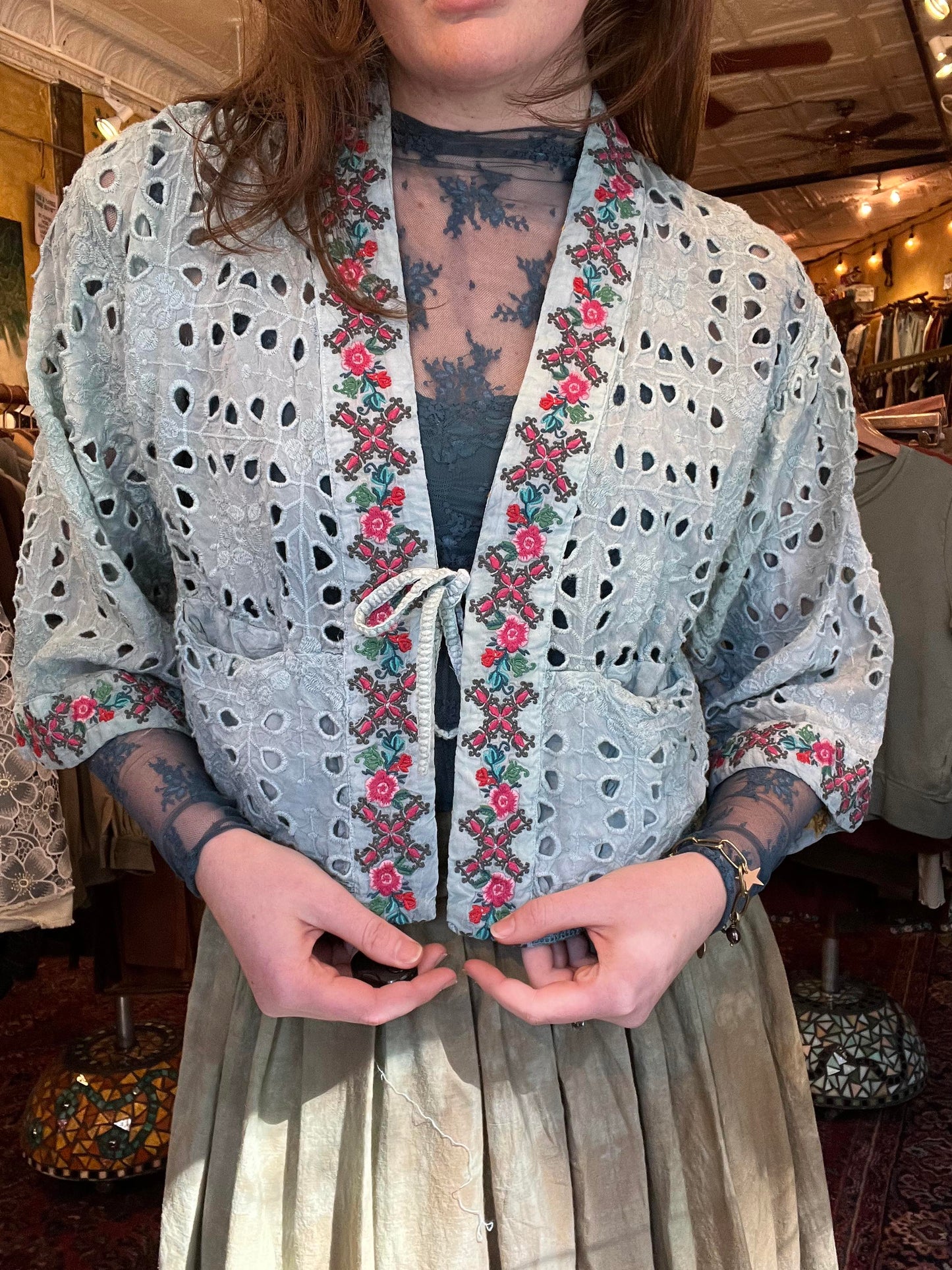 Custom Dyed Cropped Cardigan - La De Da