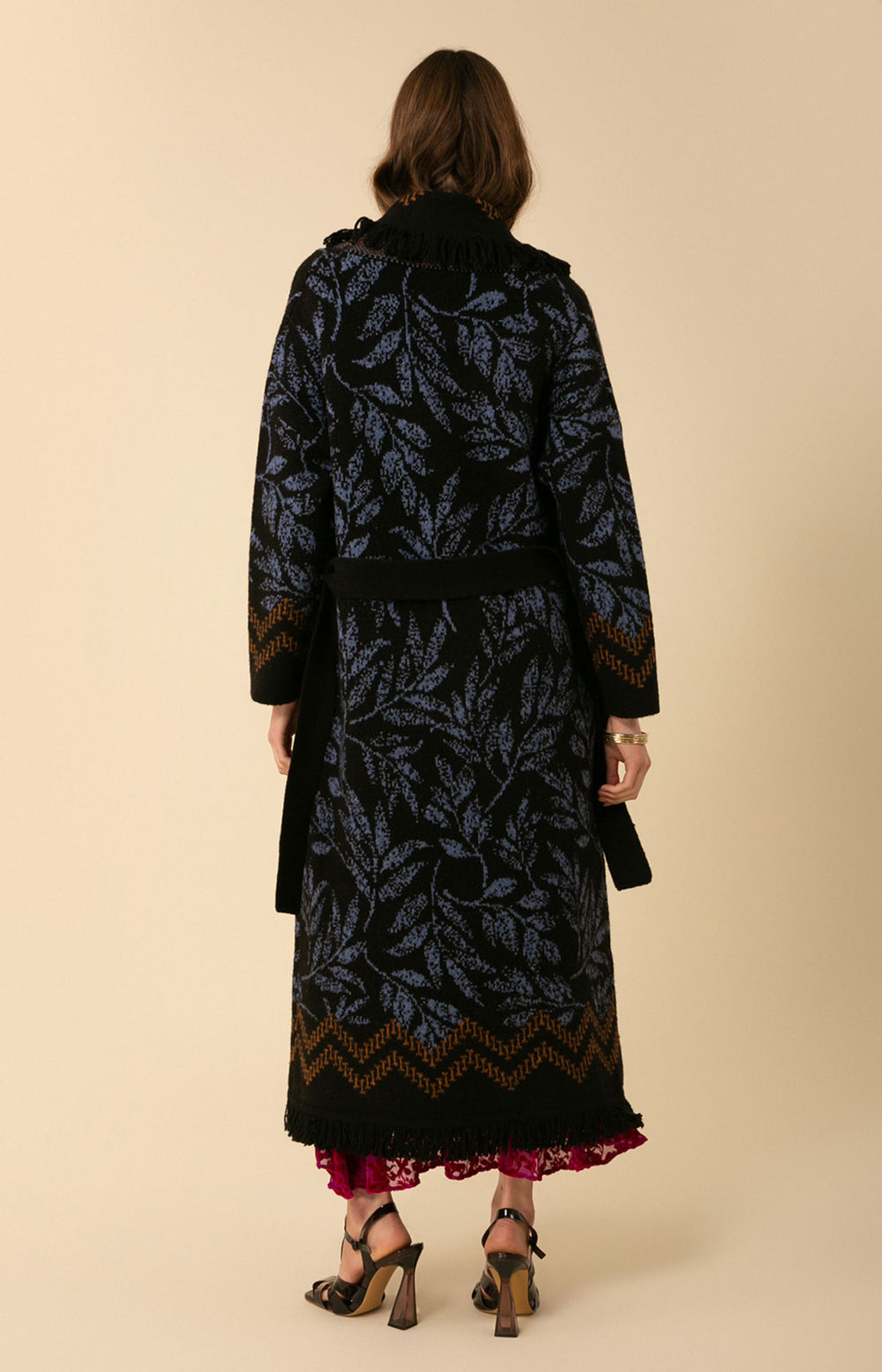 Maelle Fringe Sweater - Blue and Black - La De Da