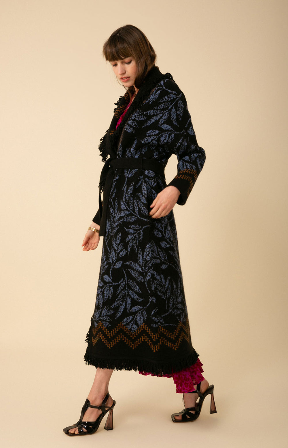 Maelle Fringe Sweater - Blue and Black - La De Da