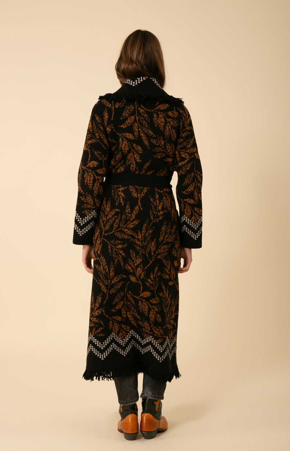 Maelle Fringe Sweater - Brown and Black - La De Da