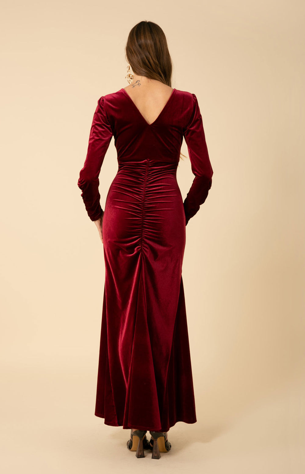 Lya Shirred Velvet Maxi - La De Da