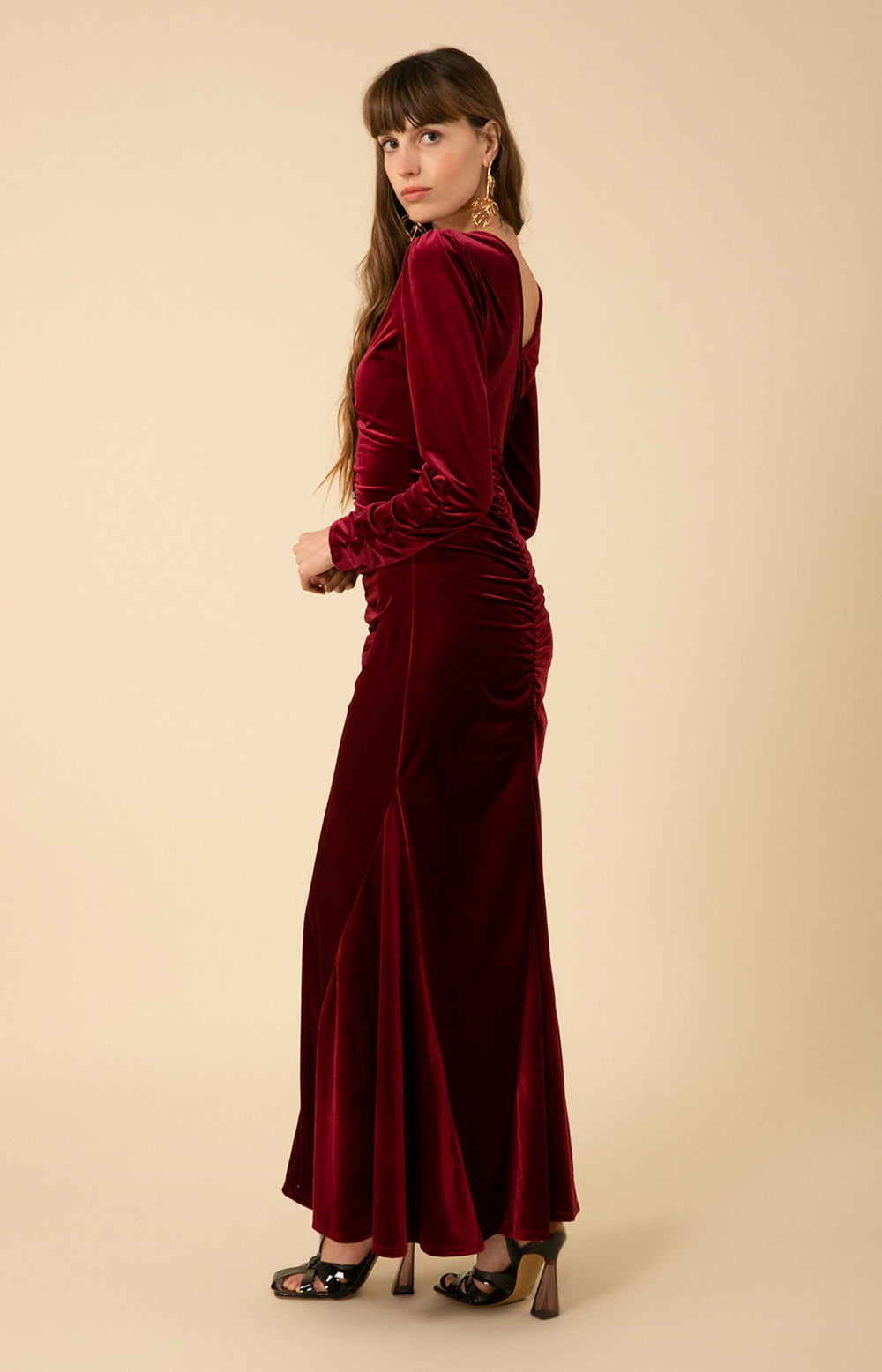 Lya Shirred Velvet Maxi - La De Da