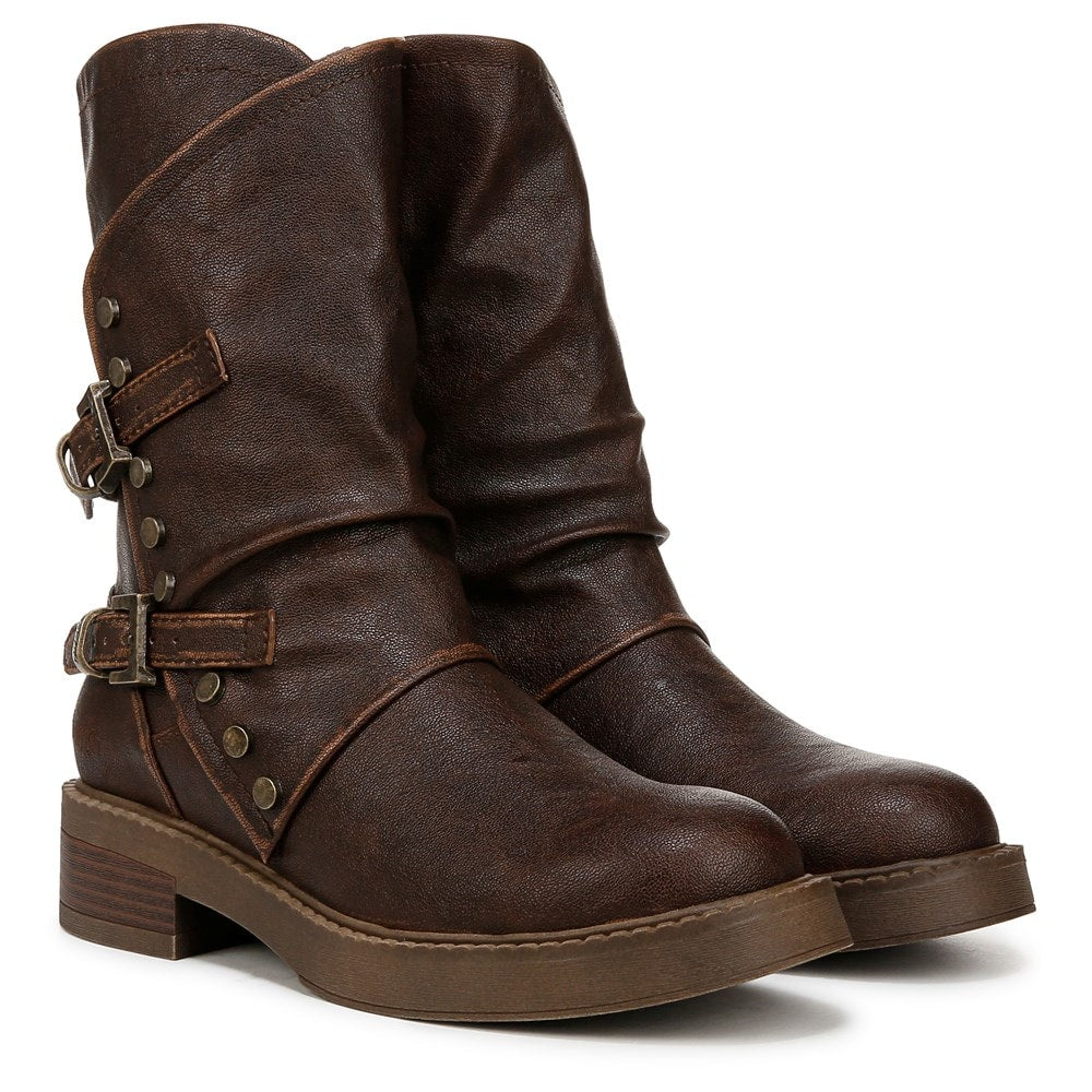 Venice Cuff Moto Boot - Distressed Brown