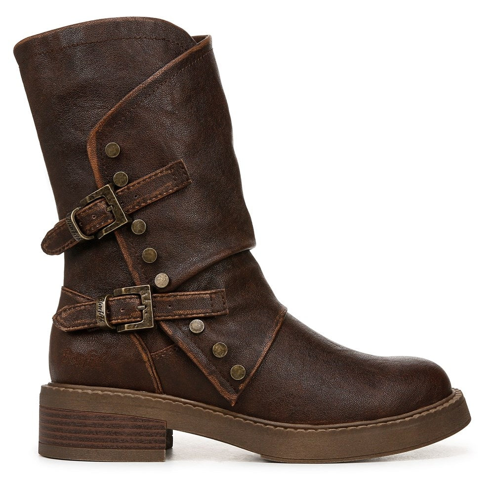 Venice Cuff Moto Boot - Distressed Brown