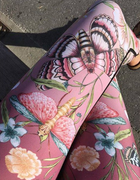 Pretty in Pink Printed Yoga Leggings - La De Da