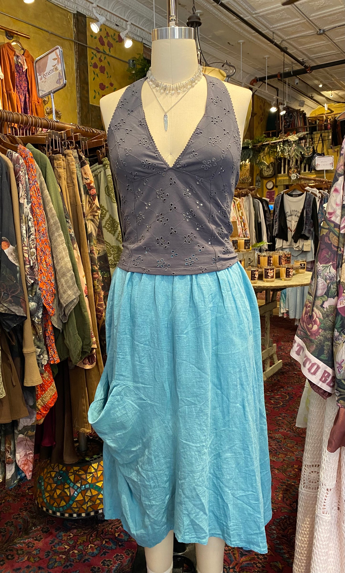 Full Bloom Halter Top - Plum Kitten
