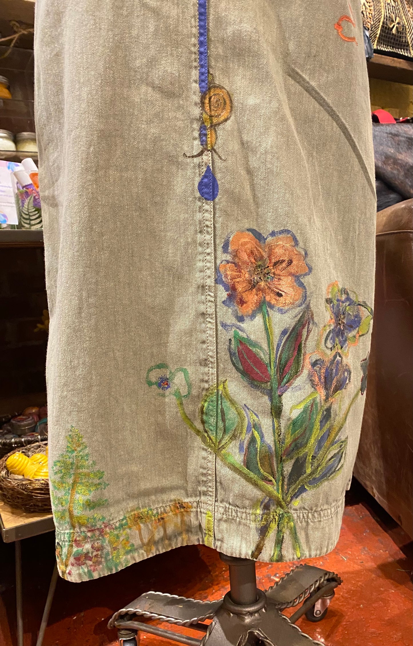 Snail Trail Free People Green Denim Dress - Sharayah Doty*