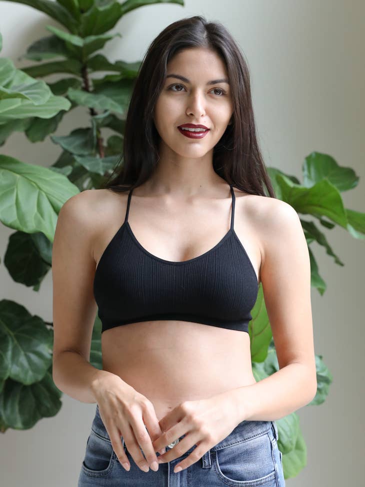 Tattoo Mesh Racerback Bralette Black - La De Da