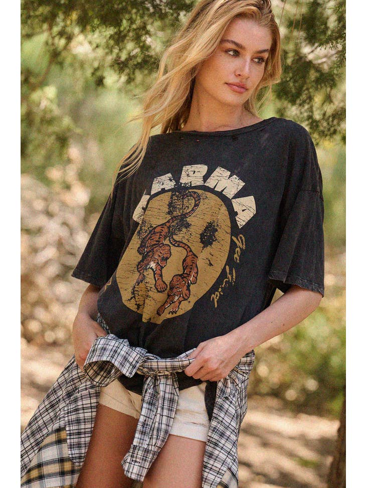 Good Karma Oversize Graphic Tee - La De Da