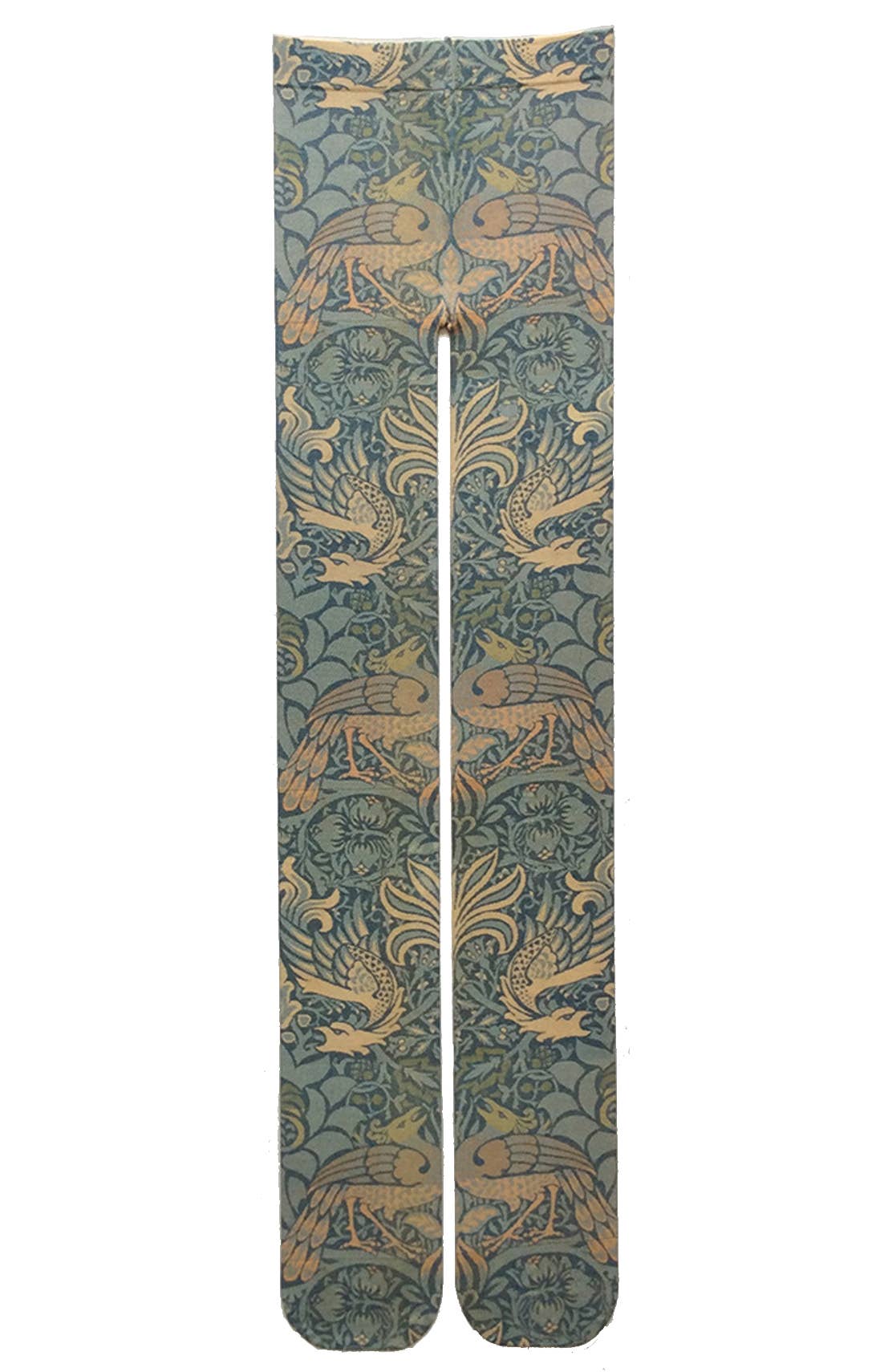 PEACOCK AND DRAGON by WILLIAM MORRIS Printed Art Tights: S-L - La De Da
