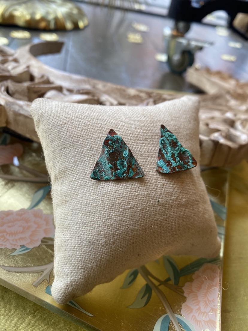 Copper Patina Earrings B *HH11