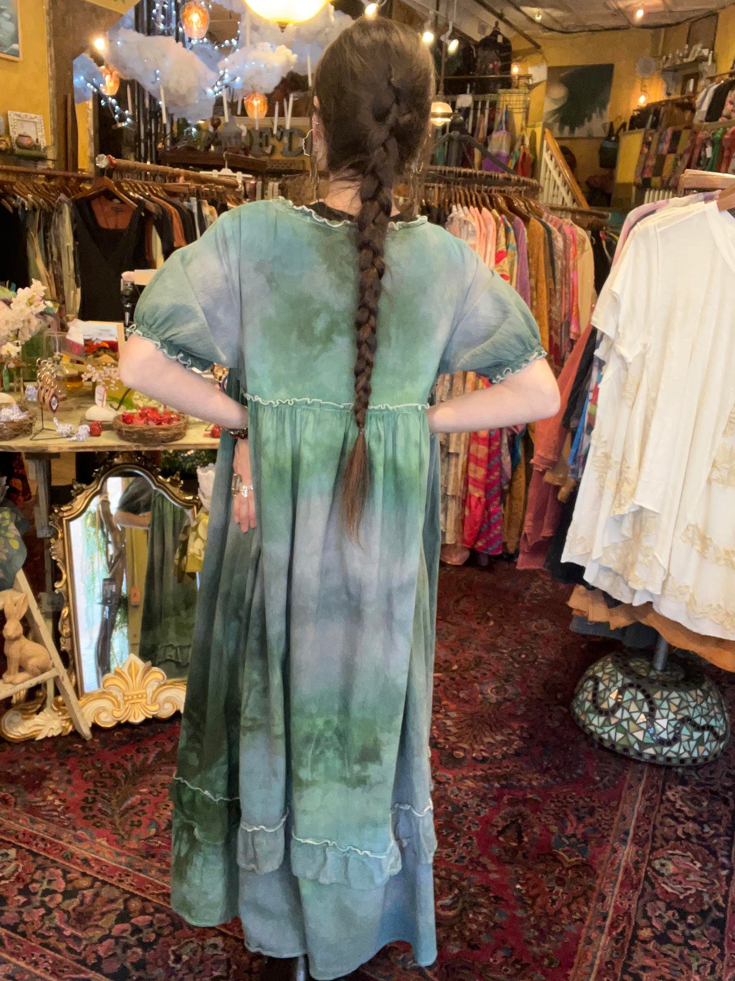 Tie-Dye Green Dress #1