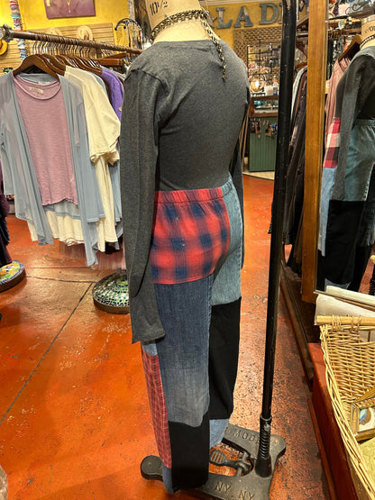 Flannel & Denim Combo Pants #7