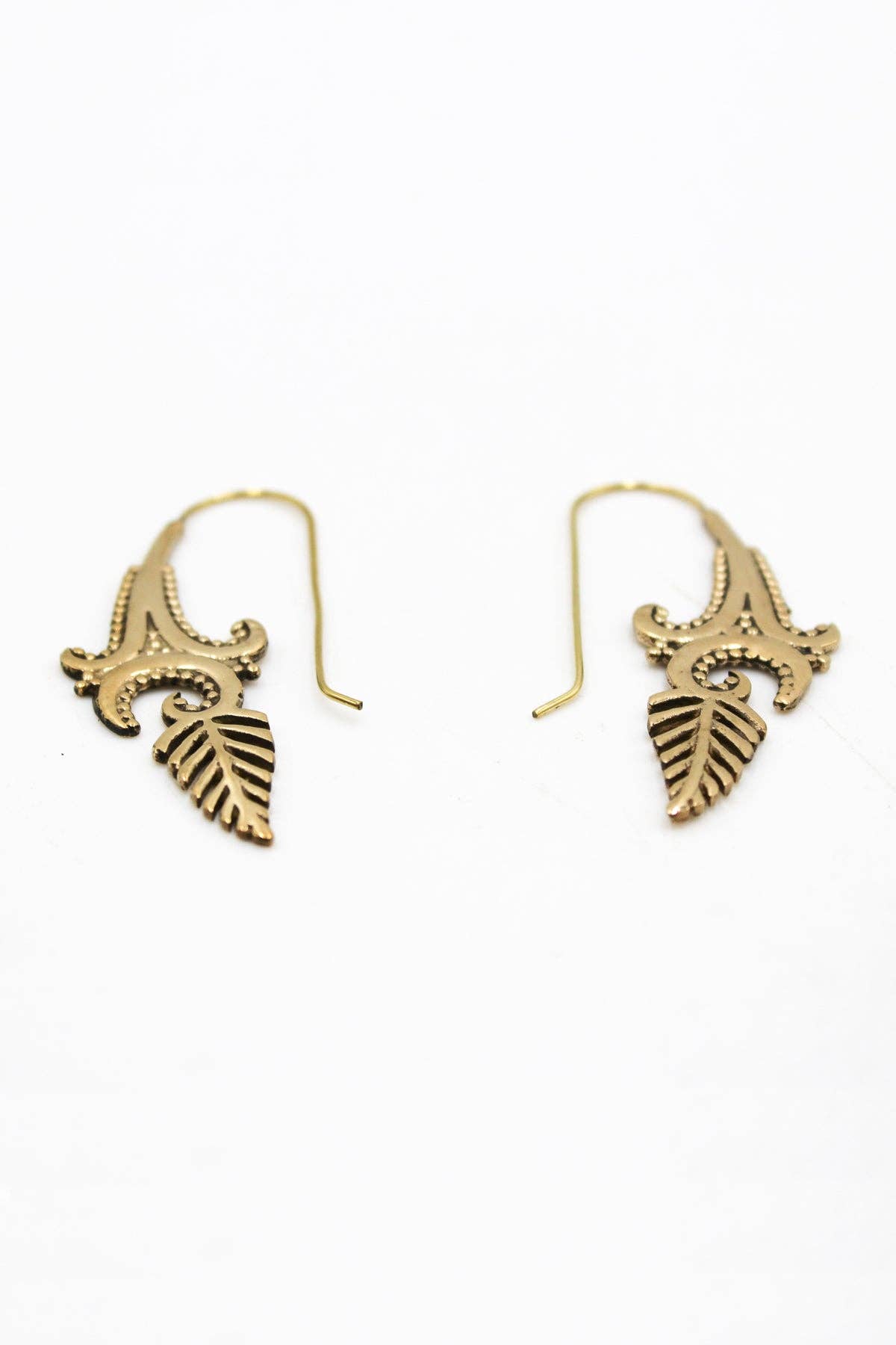 Gold Feather Earrings