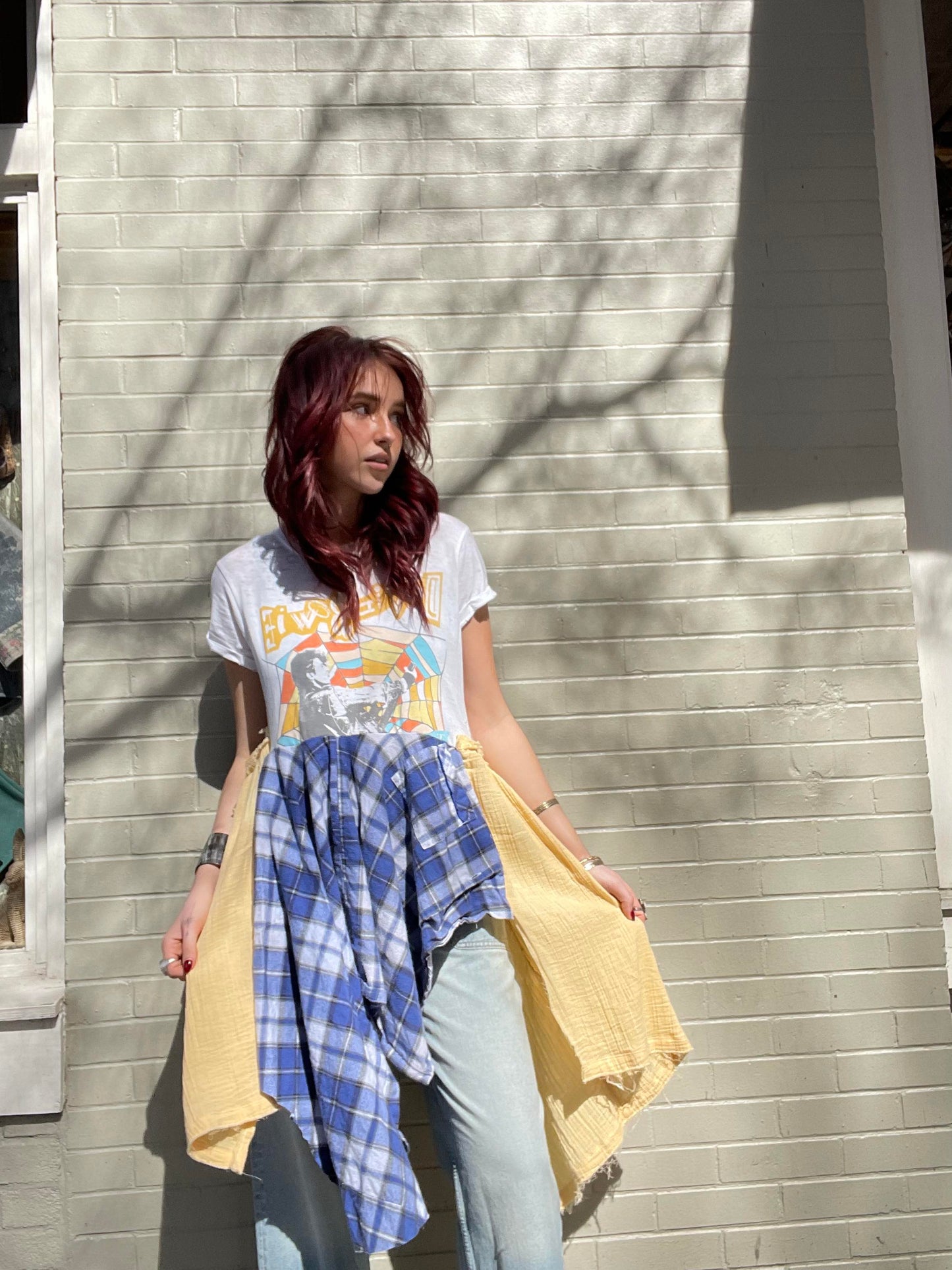 White/Blue Flannel Bowie Tunic* #2