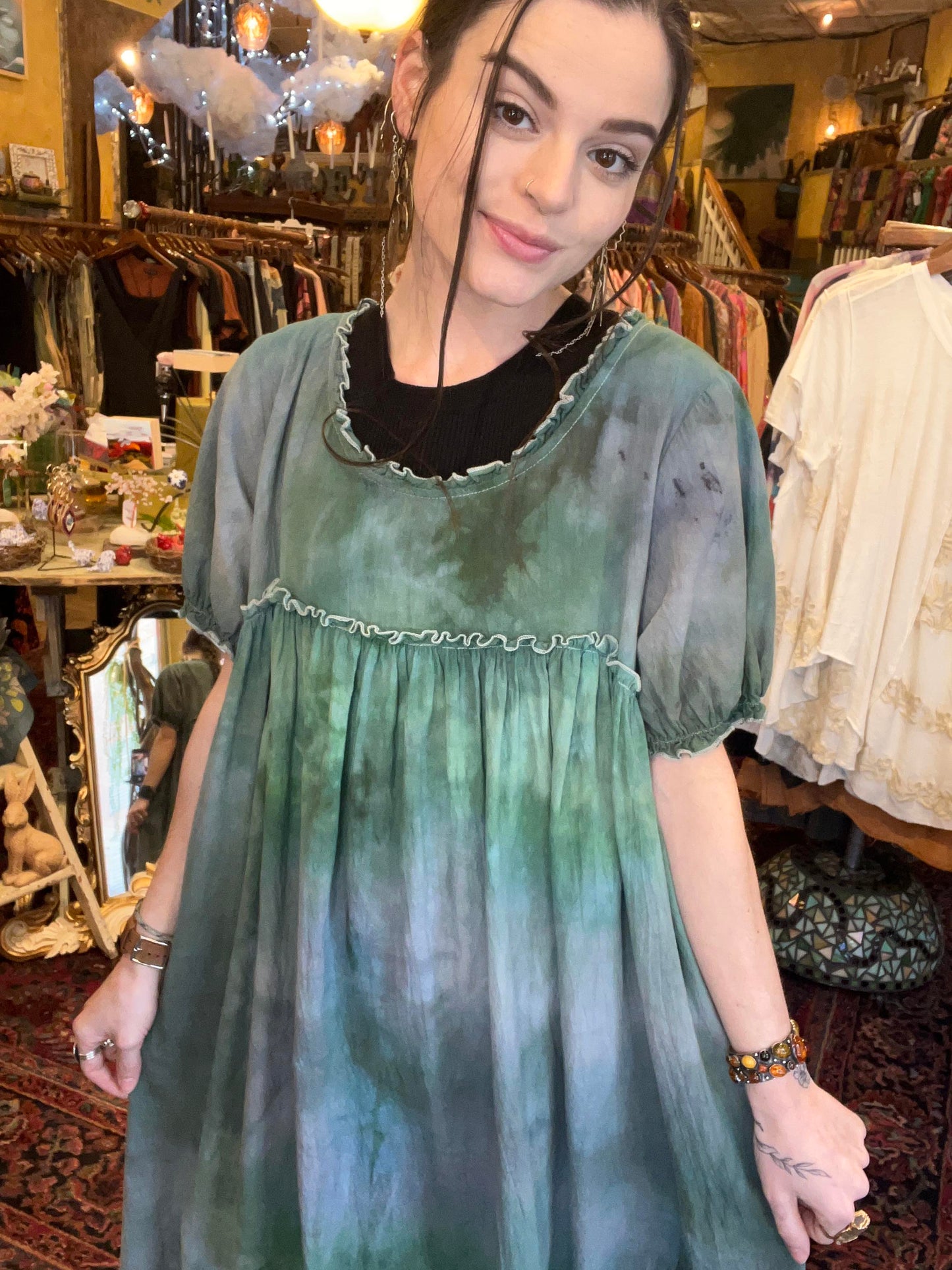 Tie-Dye Green Dress #1