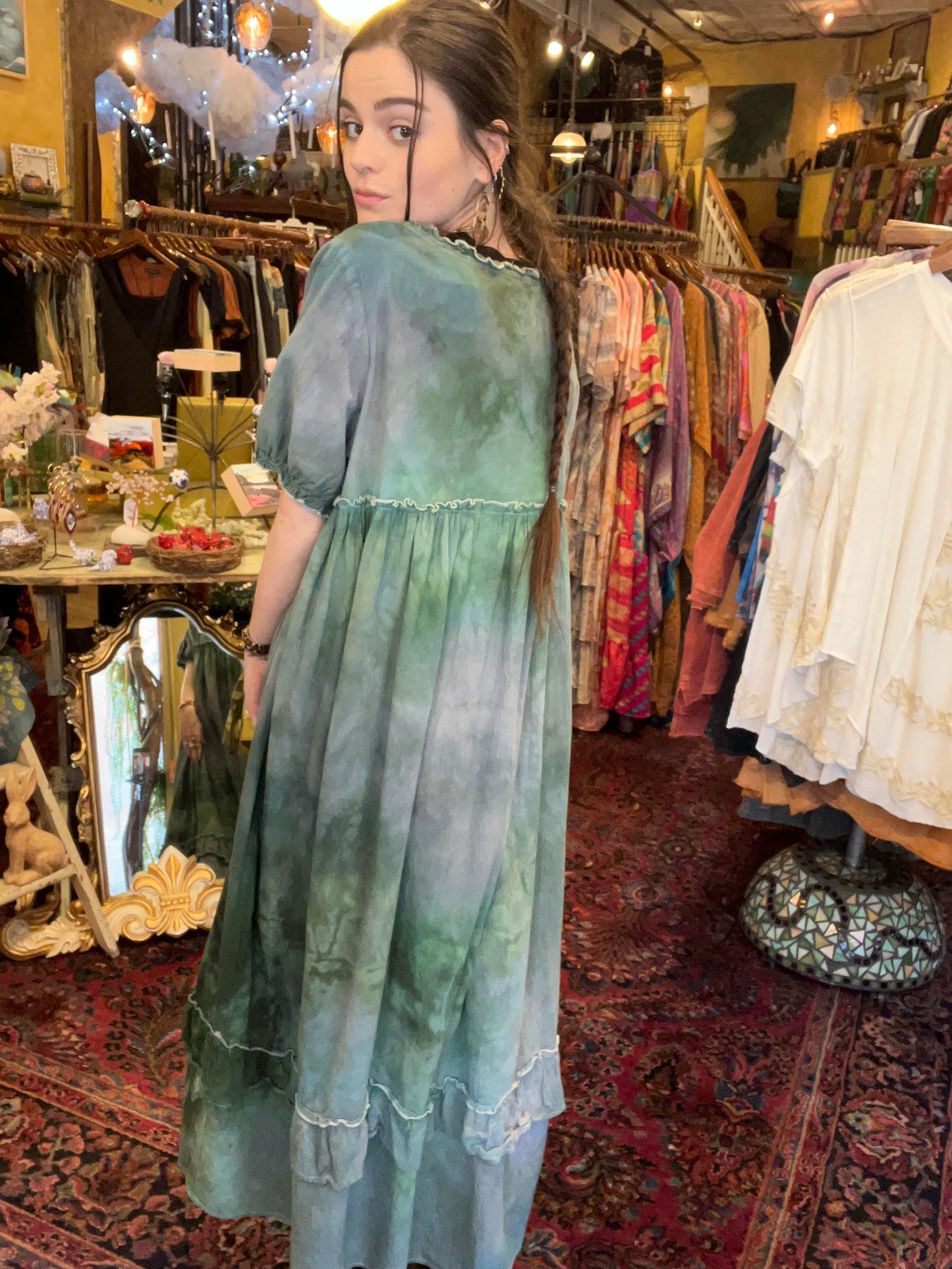 Tie-Dye Green Dress #1