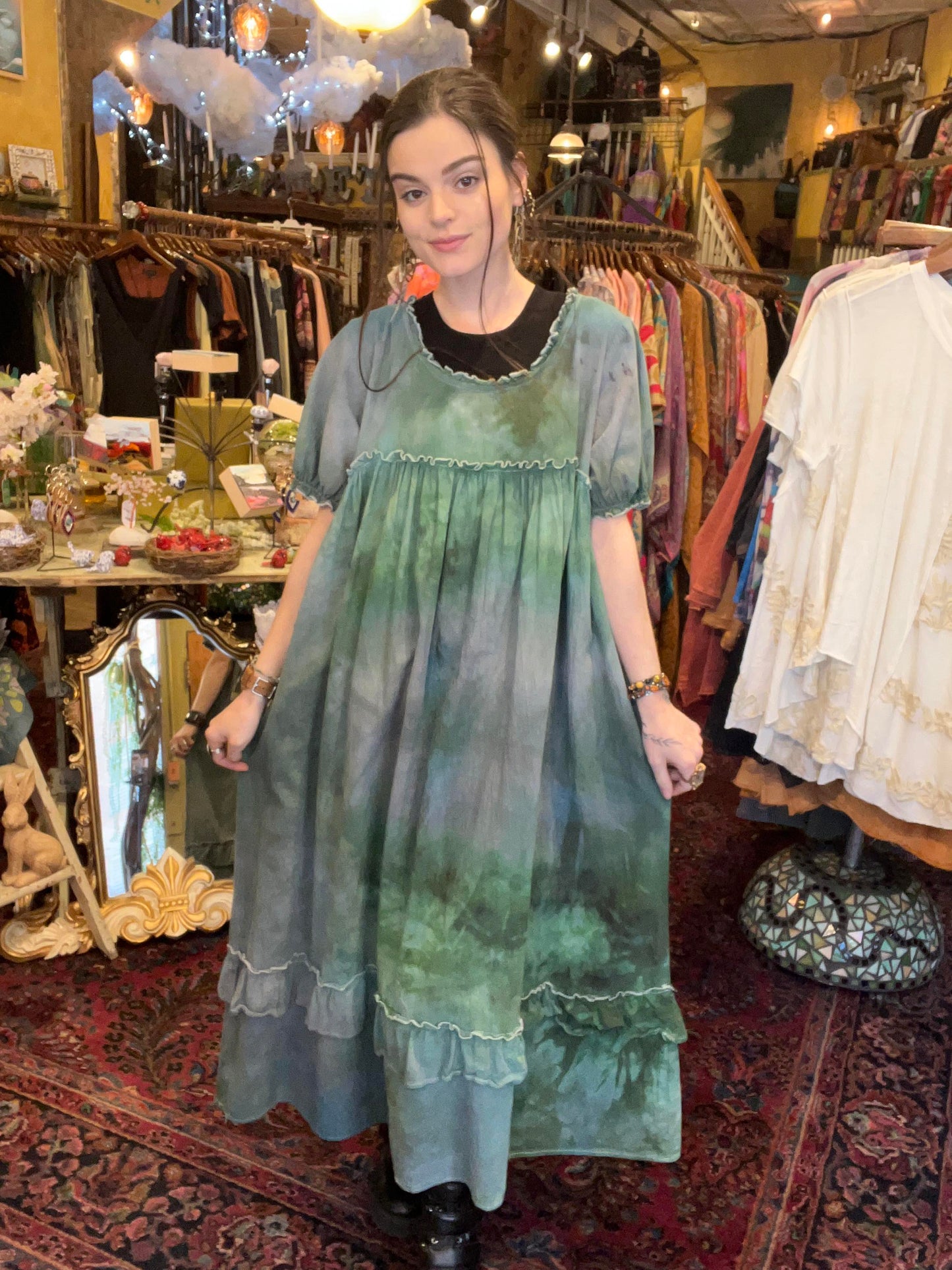 Tie-Dye Green Dress #1