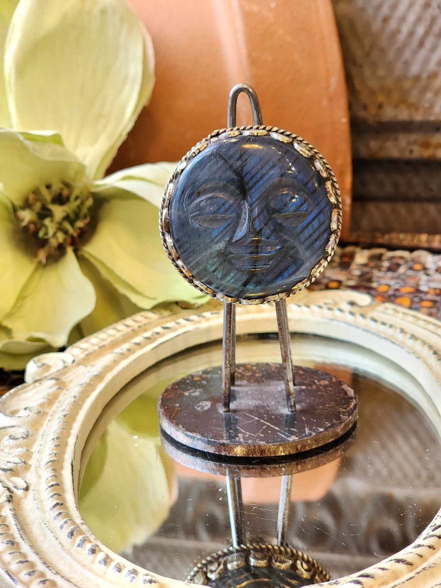 Labradorite Moon Face Ring 1