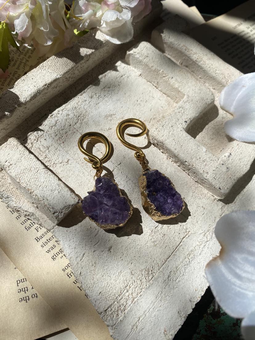 Amethyst and Gold Gauges* #IV36