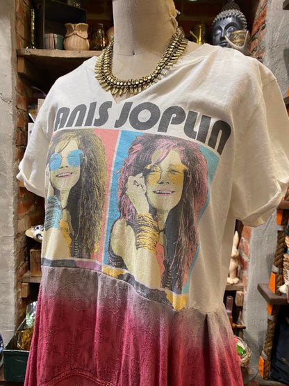 Janis Joplin Tunic V-Neck - Pink and Black* #25