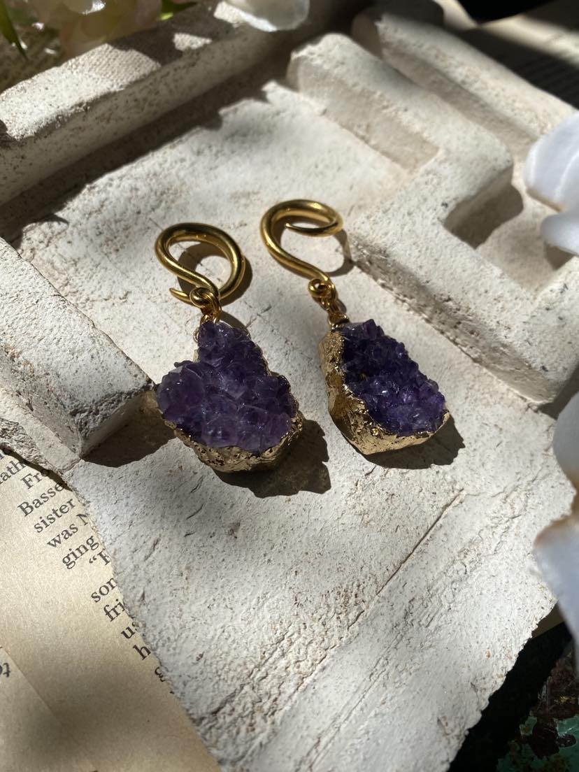 Amethyst and Gold Gauges* #IV36