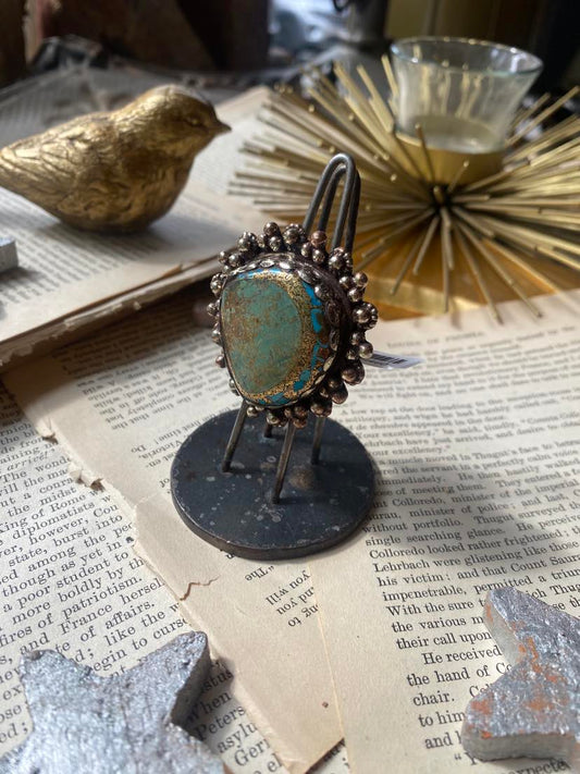 Turquoise with Gold Inclusions Ring