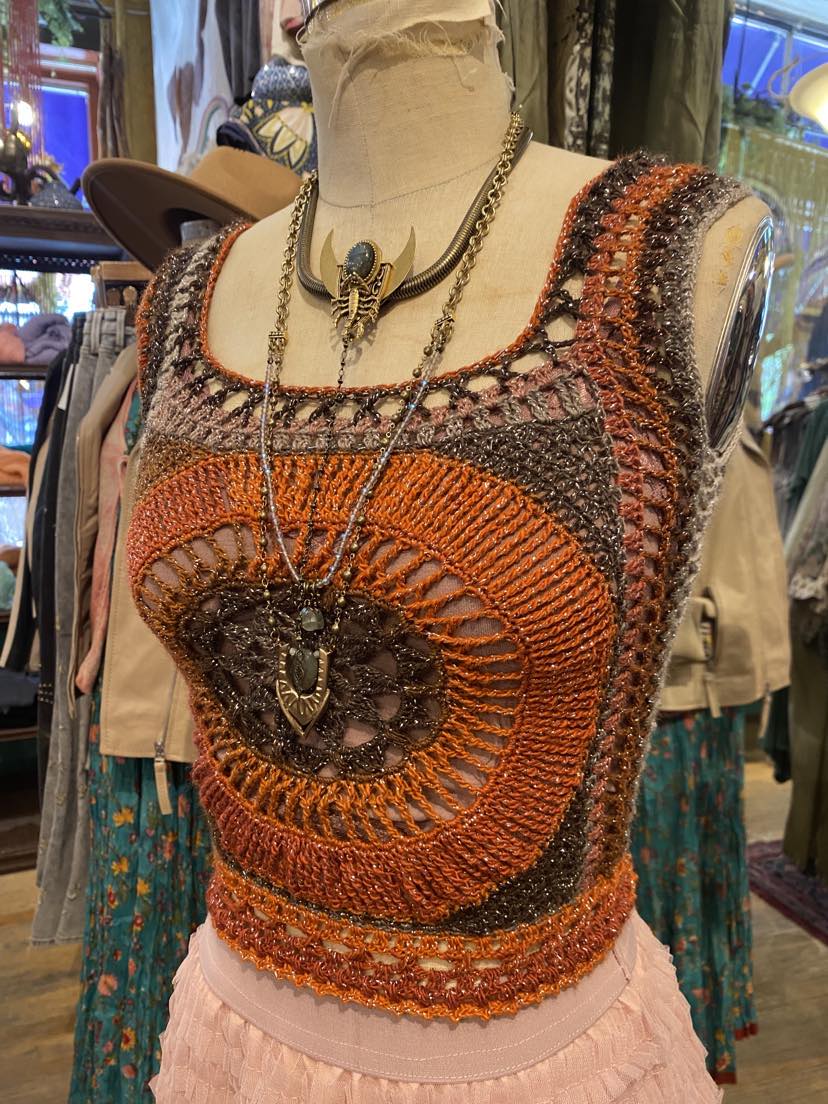 Crochet Metallic Earth Tone Corset Tank* #42