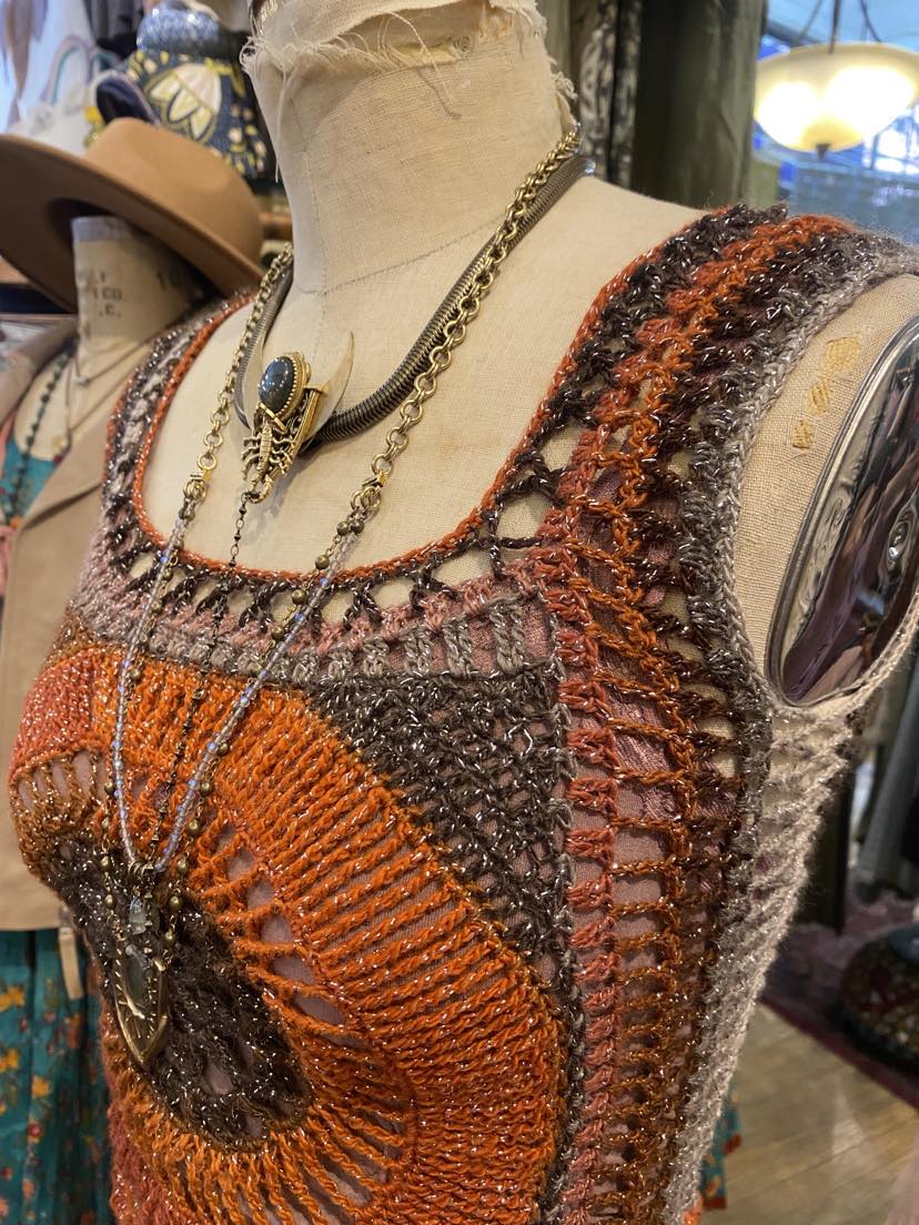 Crochet Metallic Earth Tone Corset Tank* #42